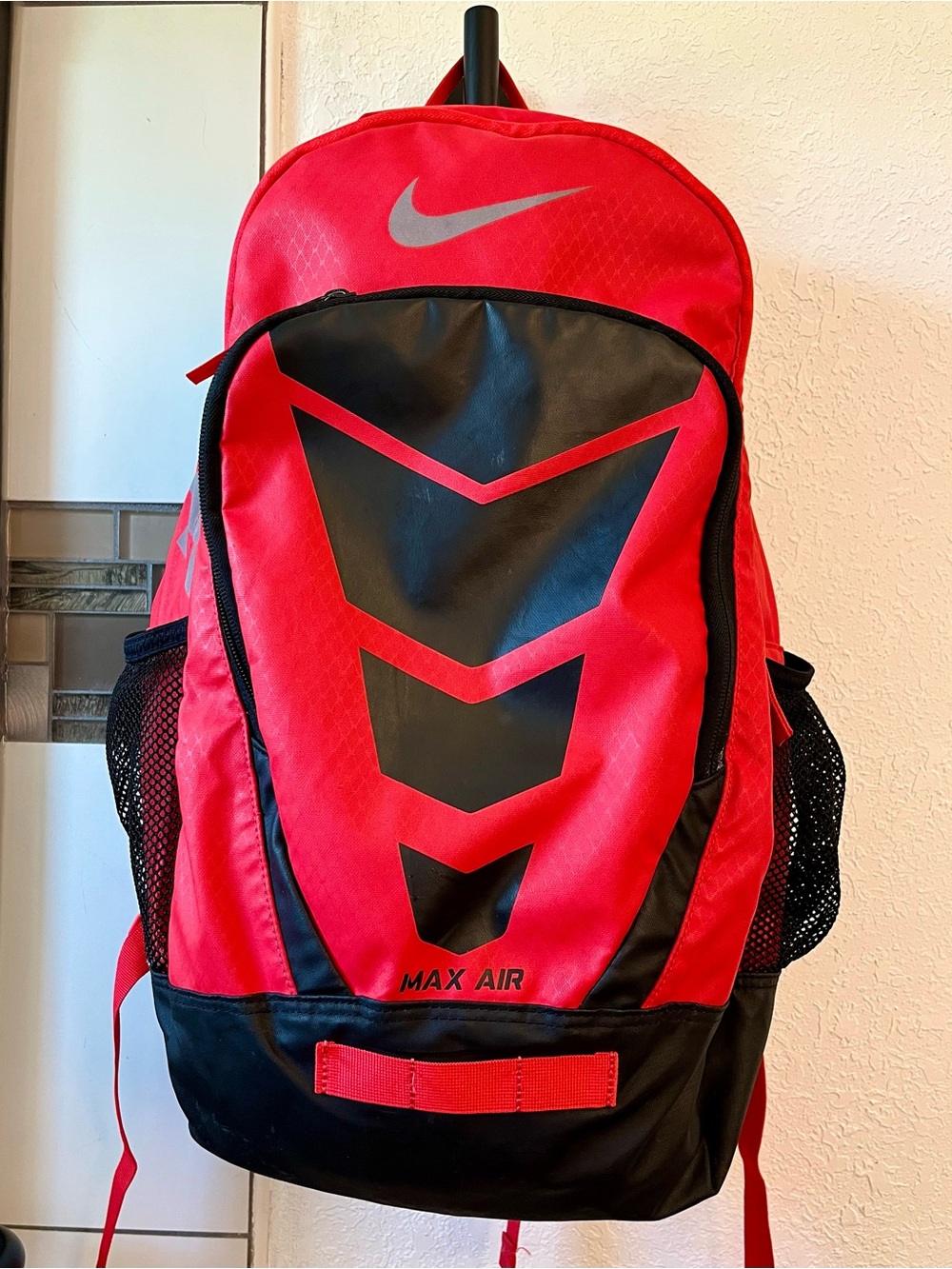 Nike Red and Black Max Air Sport Backpack for Men